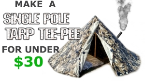 how to make a single pole survival backpacking tarp tipi image